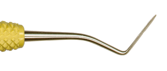 PDT Periotome Serrated DE Posterior periodontal instrument for dental procedures, shown in a clear image.
