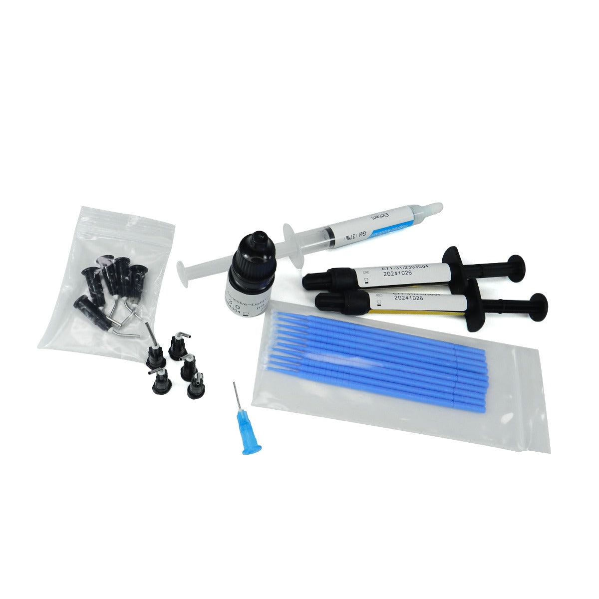 Rabbit Force RF LC Bonding Aligner Adhesive Kit with dental bonding materials for aligner attachments.