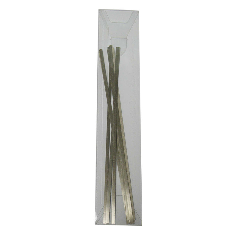 Rabbit Force RF Steel Separating Abrasive IPR Strips, 4 mm, coarse single-sided burs for dental procedures.