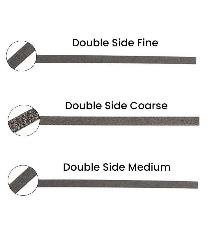 Rabbit Force RF Steel Separating Abrasive IPR Strips 4 mm for burs and IPR procedures, single-sided coarse abrasive strip.