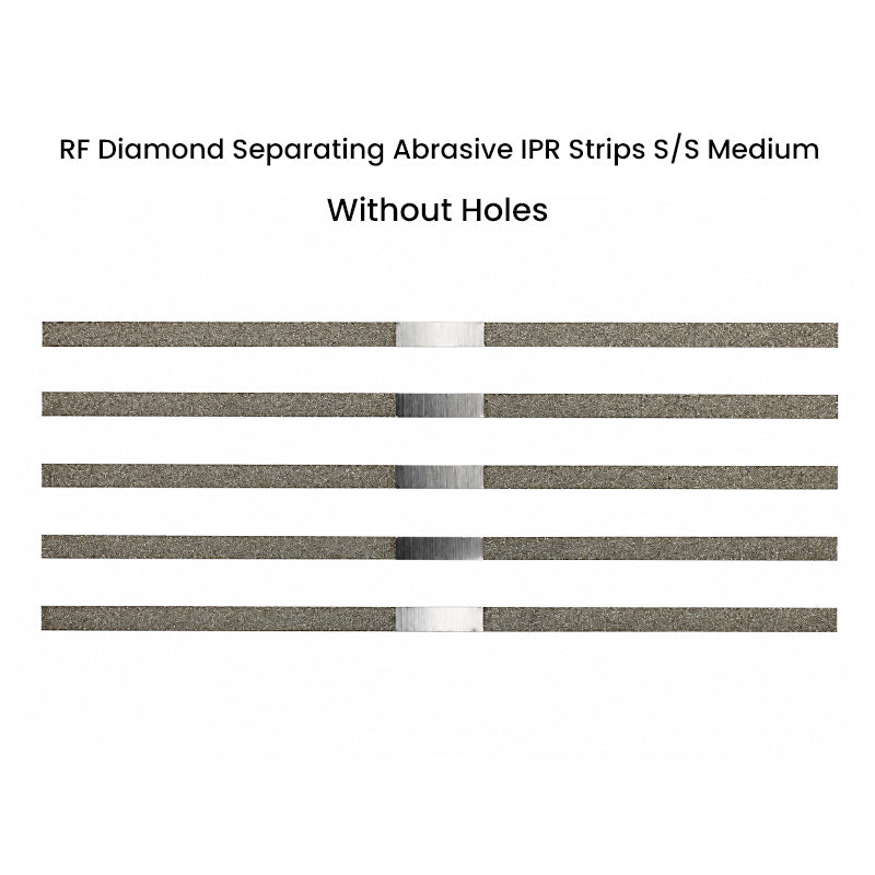 Rabbit Force RF Diamond Separating Abrasive IPR Strips, Single Sided Medium 4 mm, used for dental bur and IPR procedures.
