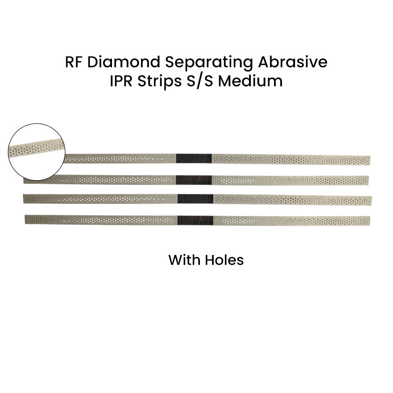 Rabbit Force RF Diamond Separating Abrasive IPR Strips, single-sided medium 4mm burs for dental procedures.