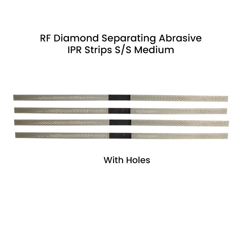 Rabbit Force RF Diamond Separating Abrasive IPR Strips, single-sided medium 4mm burs for dental procedures.