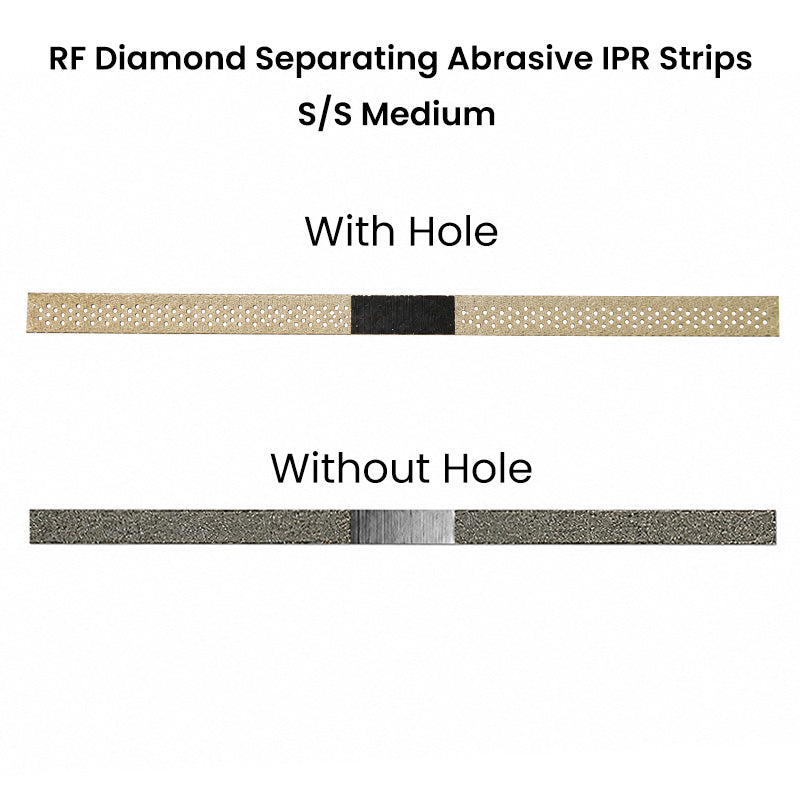 Rabbit Force RF Diamond Separating Abrasive IPR Strips, single-sided medium 4mm burs for dental IPR procedures.