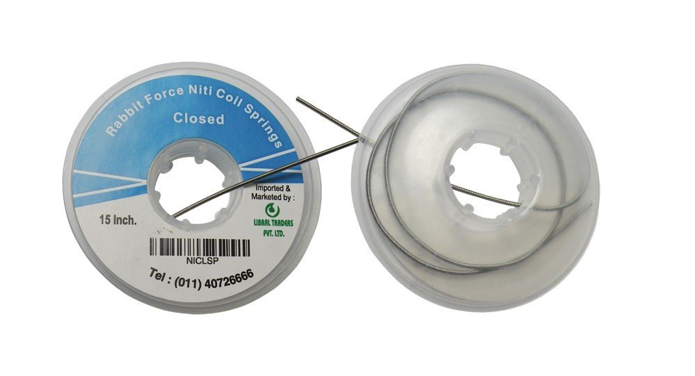 Rabbit Force RF Niti closed coil springs in spool, .010" x .030", 15 inches, durable nickel-titanium material for precise tension.