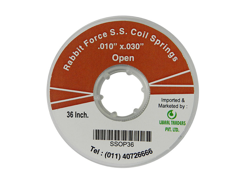 Rabbit Force RF SS open coil springs in spool, 36-inch length, durable steel construction for various applications.