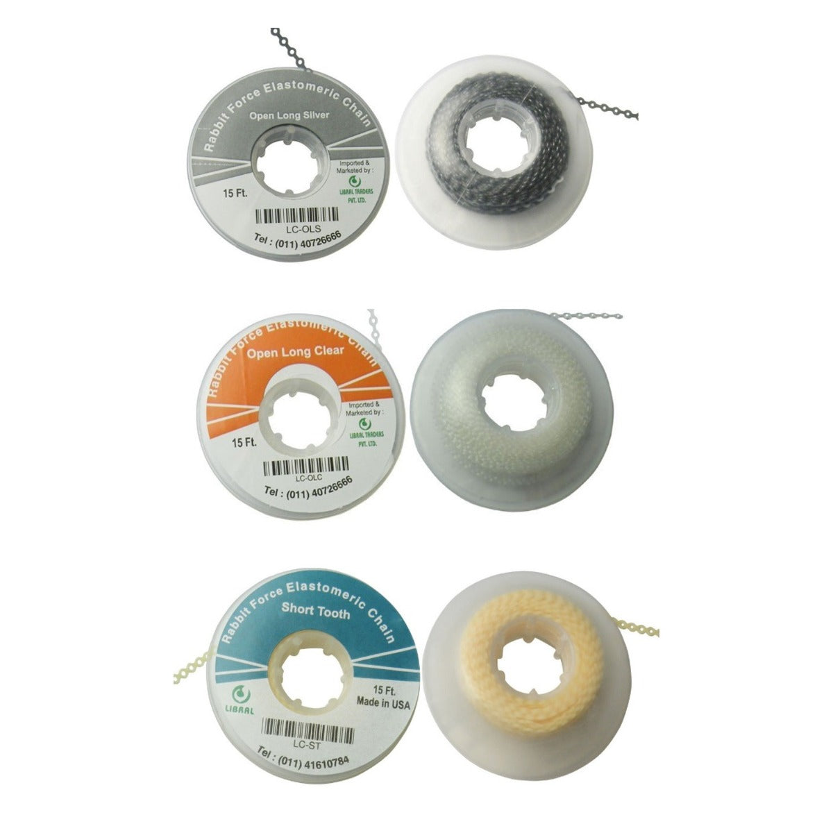 Silver Rabbit Force E-Chain elastic chain, 15 feet long, designed for flexible, durable cable management and protection.