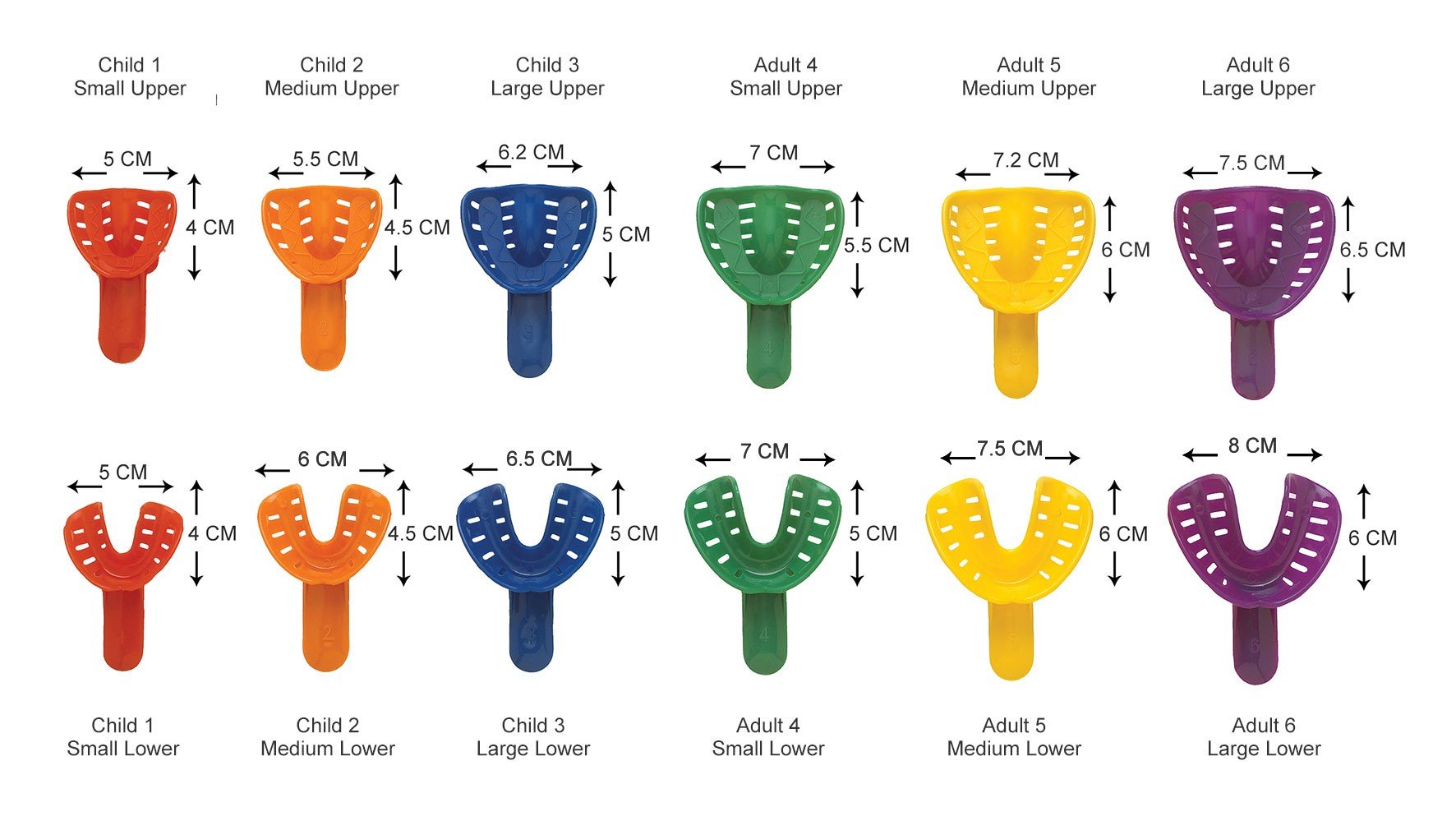 Red upper orthodontic disposable impression tray by Rabbit Force, designed for dental impressions.