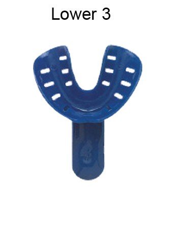 Red upper Rabbit Force orthodontic disposable impression tray for dental impressions, shown with one tray in the image.