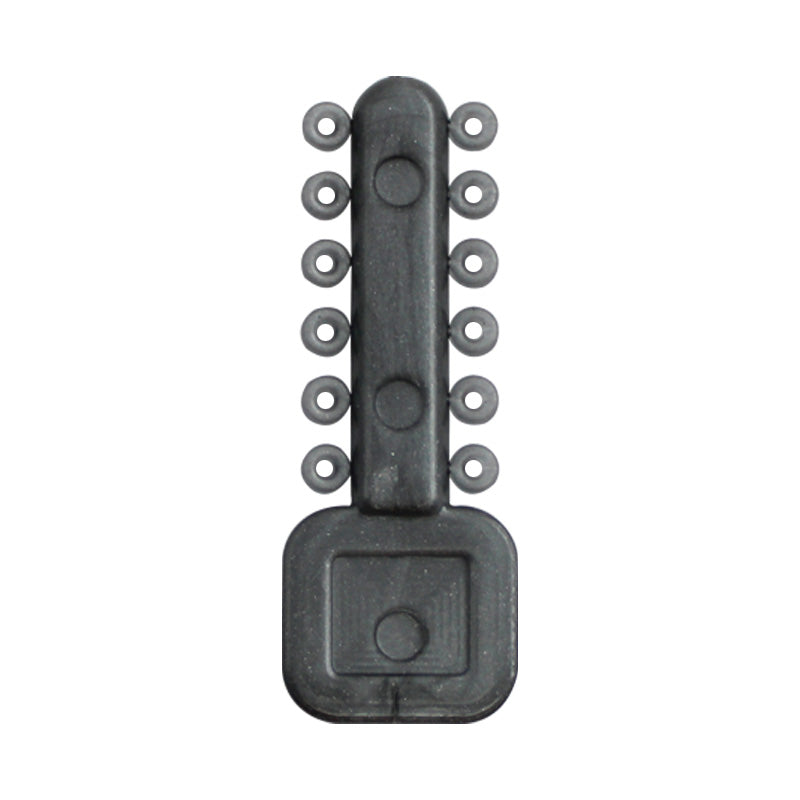 Clear Rabbit Force Mini Stix Ligature Ties for dental braces, small and secure for orthodontic use.