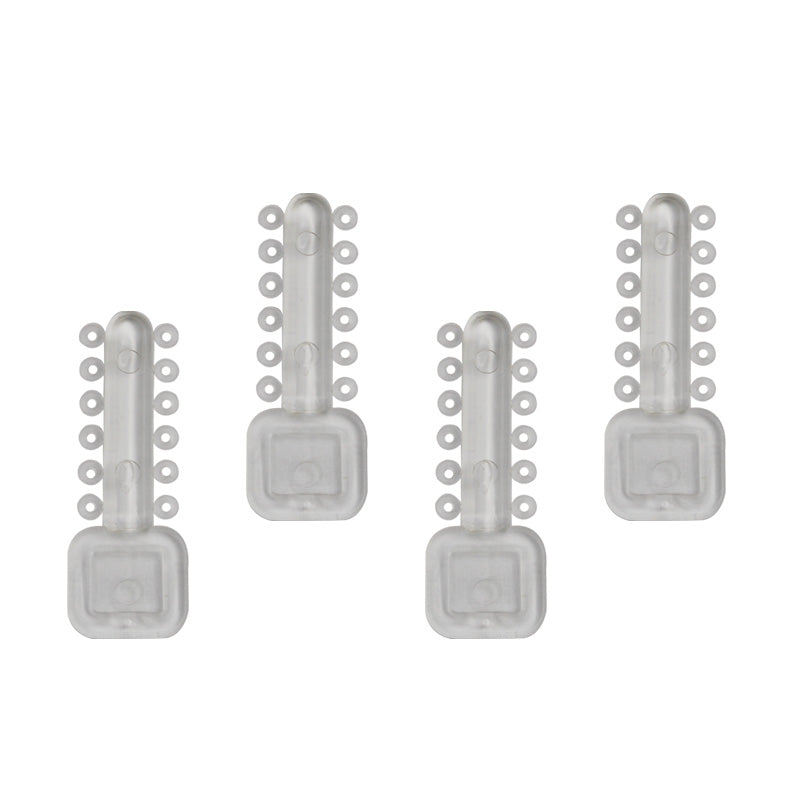 Clear Rabbit Force Mini Stix Ligature Ties for dental braces, small and flexible for secure orthodontic wire attachment.