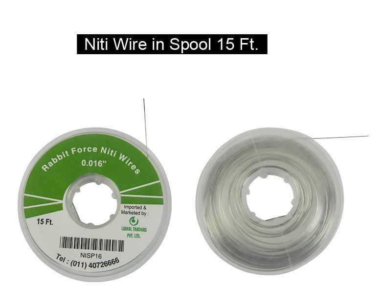 Rabbit Force RF Niti Wire in spool, 15 ft, flexible nickel titanium wire for dental or orthodontic use.