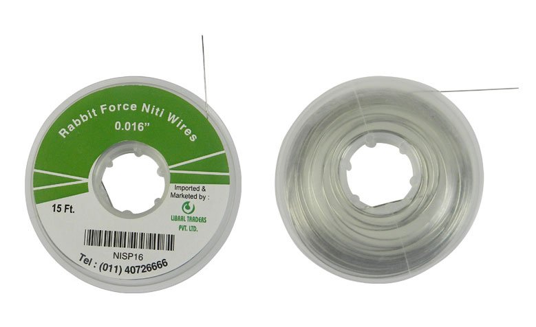 Rabbit Force RF Niti Wire in spool, 15 ft, flexible nickel titanium wire for dental or orthodontic use.