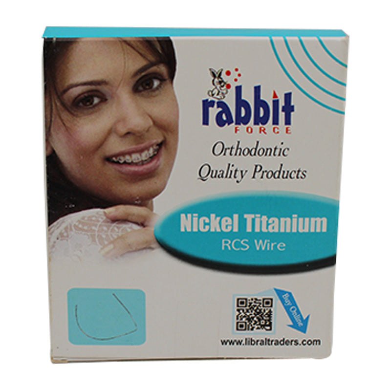 Rabbit Force RF Niti RCS Tooth Colour Wire, epoxy coated, in size 0.19 x 0.25 mm, for orthodontic use, upper arch.