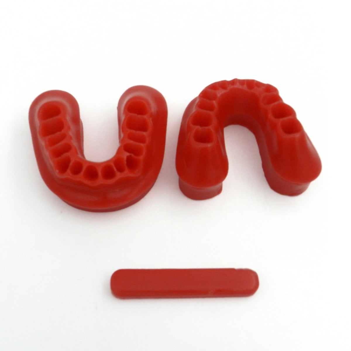 Rabbit Force Typodont Wax Bases for typodont and dental training, shown in a close-up image of the Class 3 wax bases.