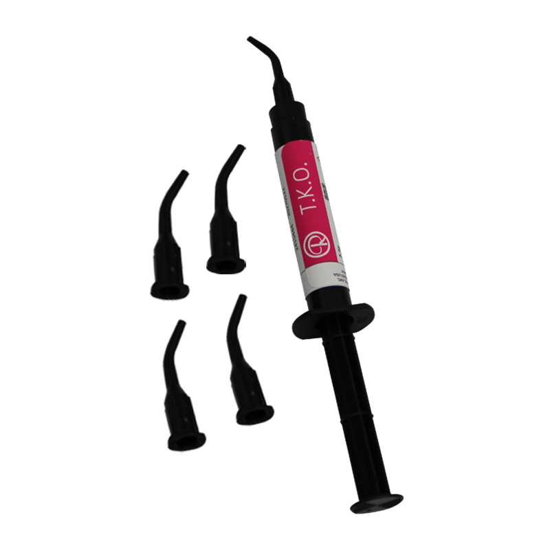Reliance T.K.O. composite bite turbo gel light cure adhesive in pink shade, 3.4 Gms syringe for orthodontic use