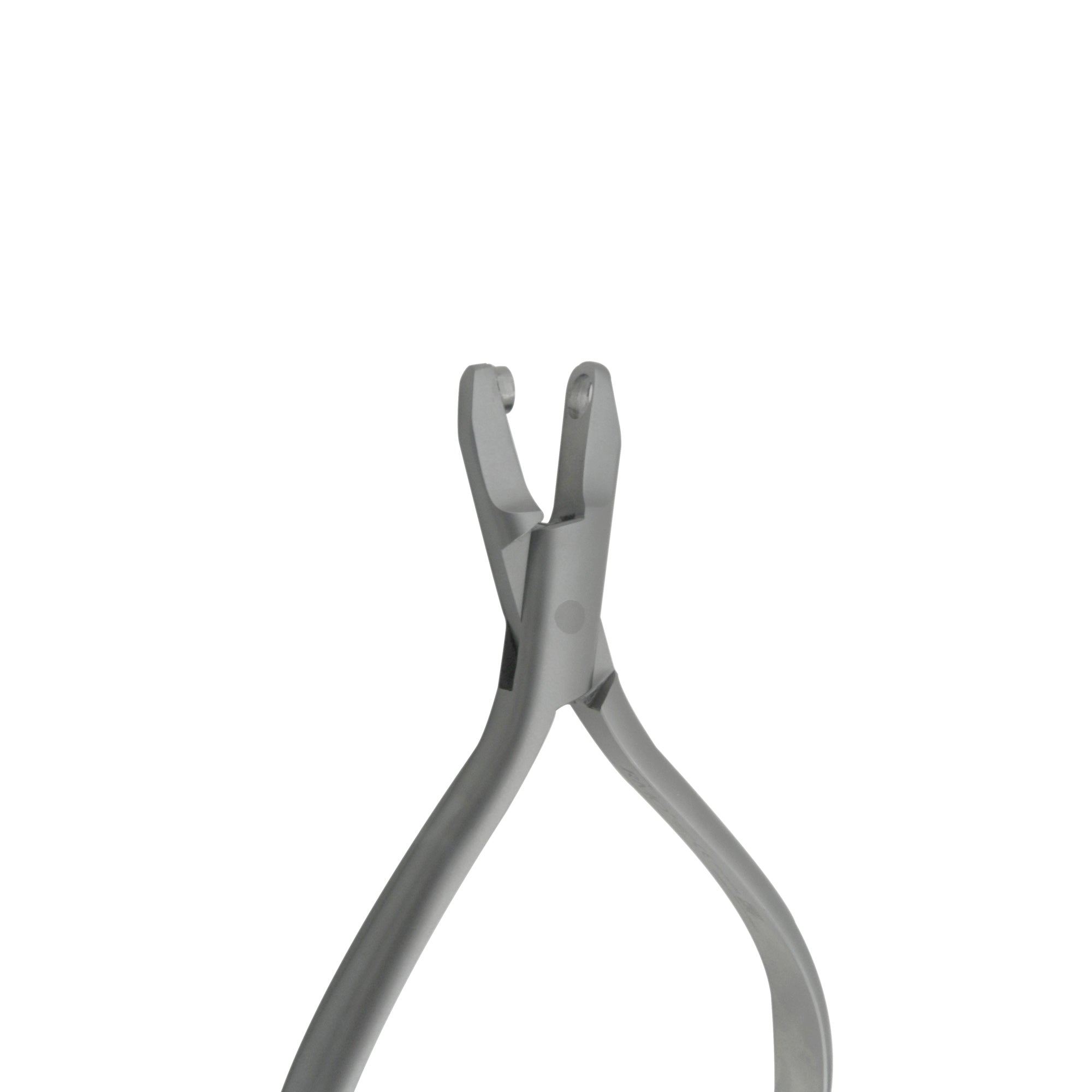 RMO Aligner Pliers with hole punch tool for dental orthodontic adjustments, featuring ergonomic handles and precision metal tips.
