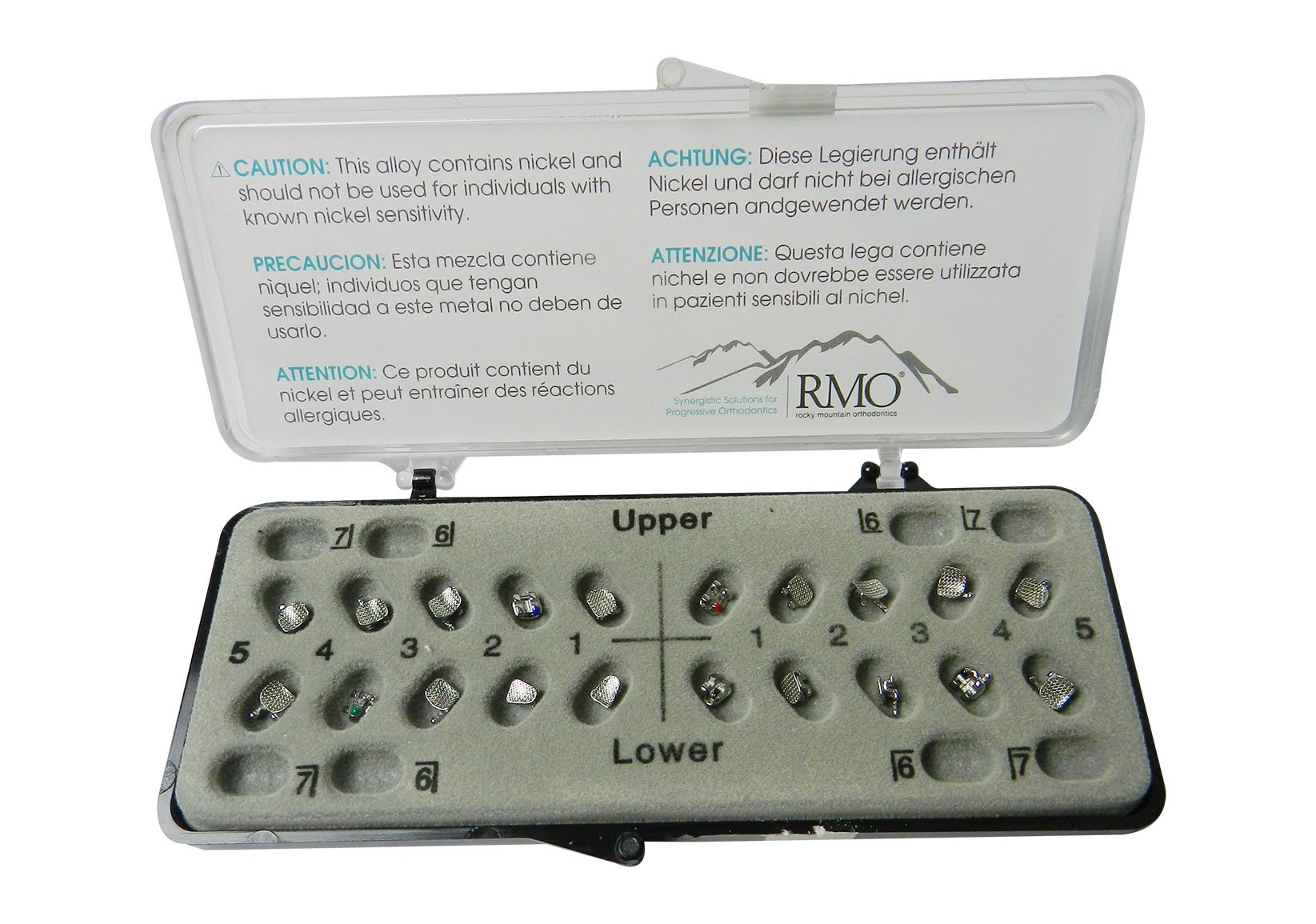 RMO Mini Twin Metal Brackets Kit with Hook 3, 4, 5, 20-piece set for orthodontic or dental applications