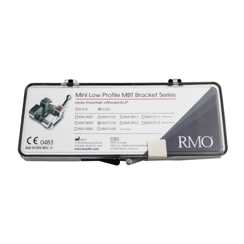 RMO Mini Twin Metal Brackets Kit with Hook 3, 4, 5, 20 pcs, compact dental brackets for orthodontic applications