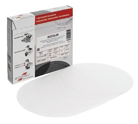 Scheu-Dental Isofolan foil 0.1 x 125 mm, dental foil for professional dental procedures, shown in close-up image.