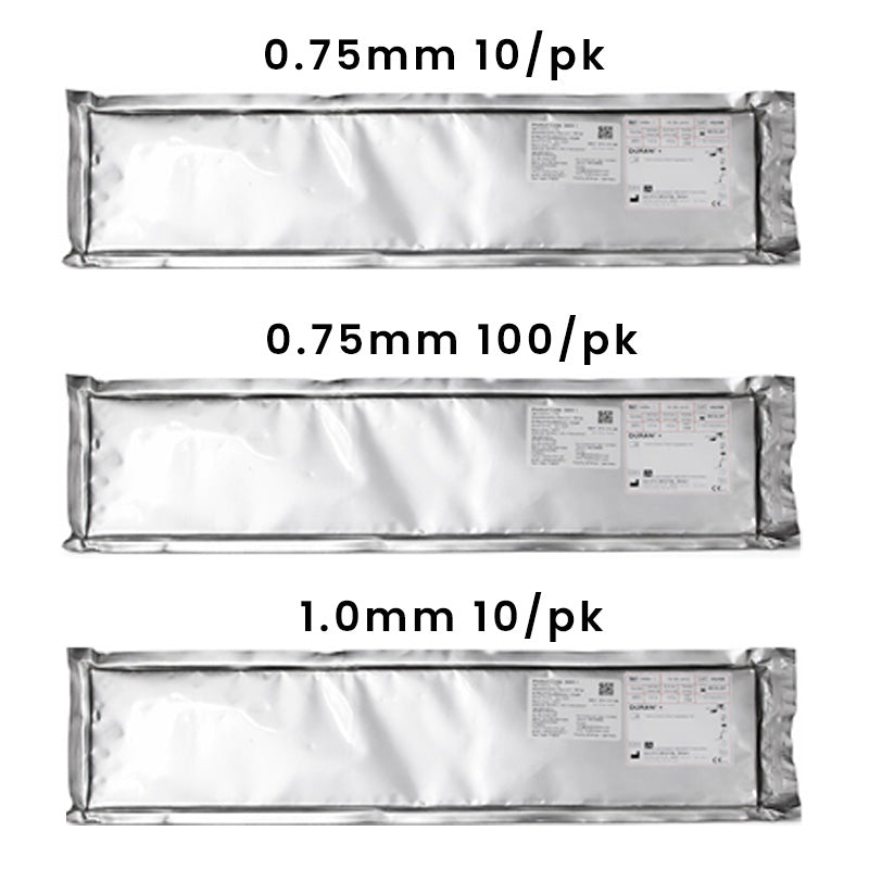 Scheu-Dental Duran+Plus Strip, 114 x 499 mm, dental polishing strip in a pack of 10 showing the product laid out flat.