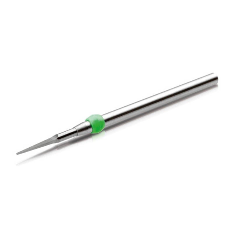 Scheu-Dental HM Tri-Cutter Fine finishing accessory in green for dental finishing and polishing.