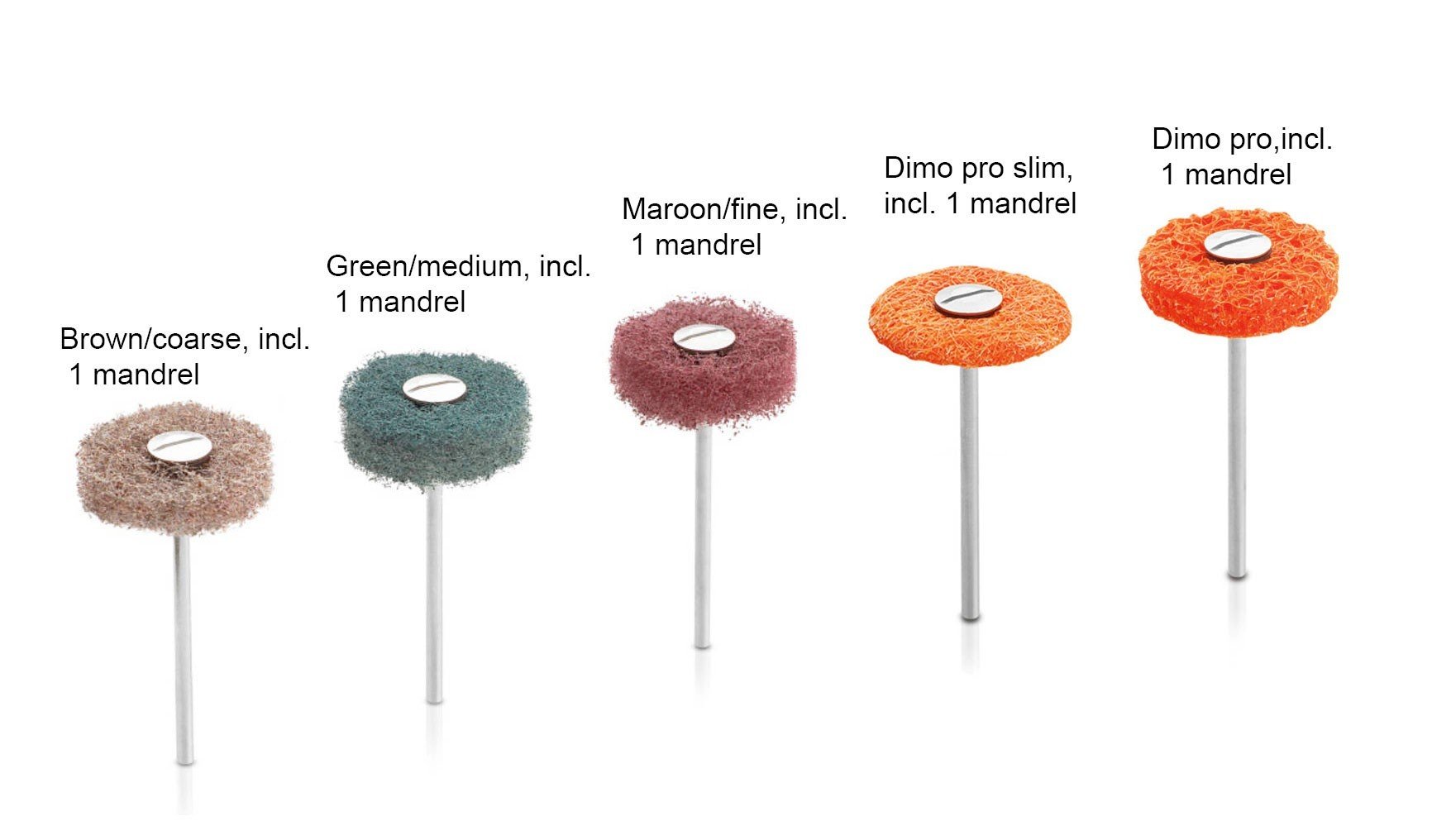 Scheu-Dental Scheu Dimo Pro finishing accessory kit with one mandrel, designed for precise dental finishing and polishing.