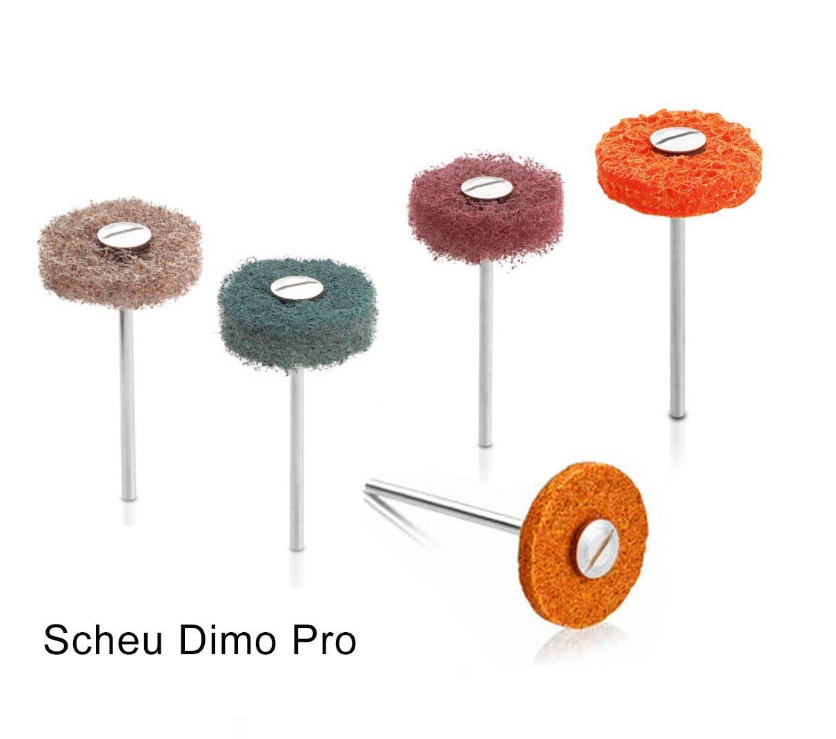 Scheu-Dental Dimo Pro finishing accessories with one mandrel, precision dental polishing tool for professional dental restorations.