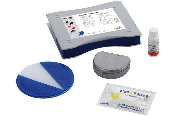 Blue Scheu-Dental Bioplast Xtreme soft sheet, 125 mm, flexible dental sheet for orthodontic and dental applications.