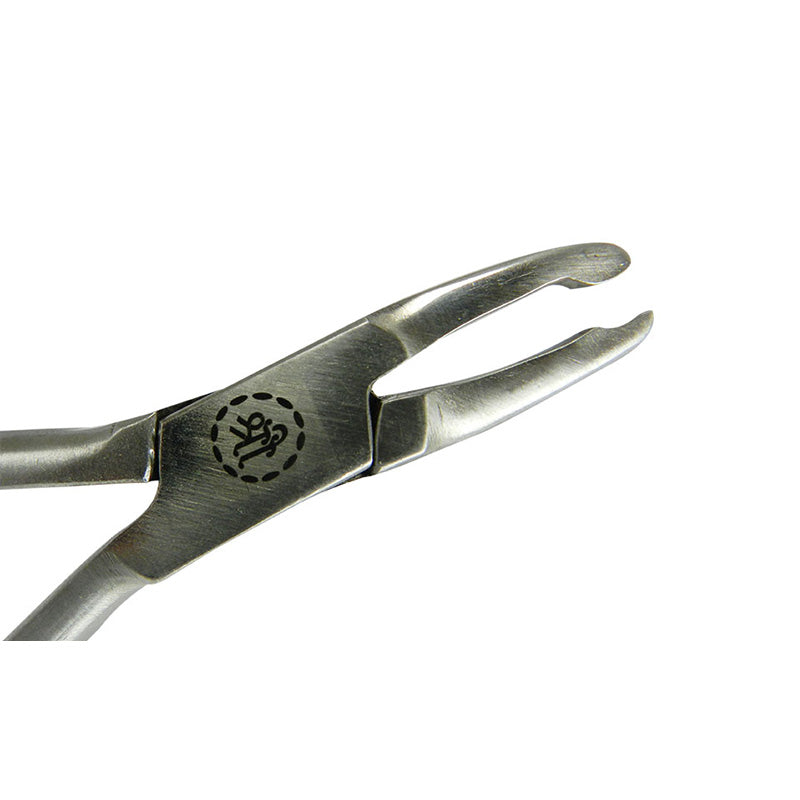 Shree Orthodontics banding contouring plier with flat oval tip for precise orthodontic band placement and shaping.