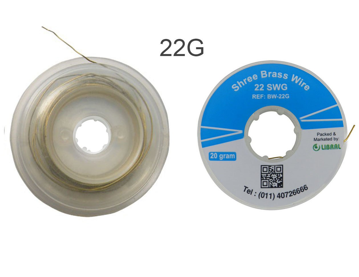 Shree Brass Wire 20 Gms, orthodontic brass wire by Shree Orthodontics, showing coiled shiny brass wire on a white background.