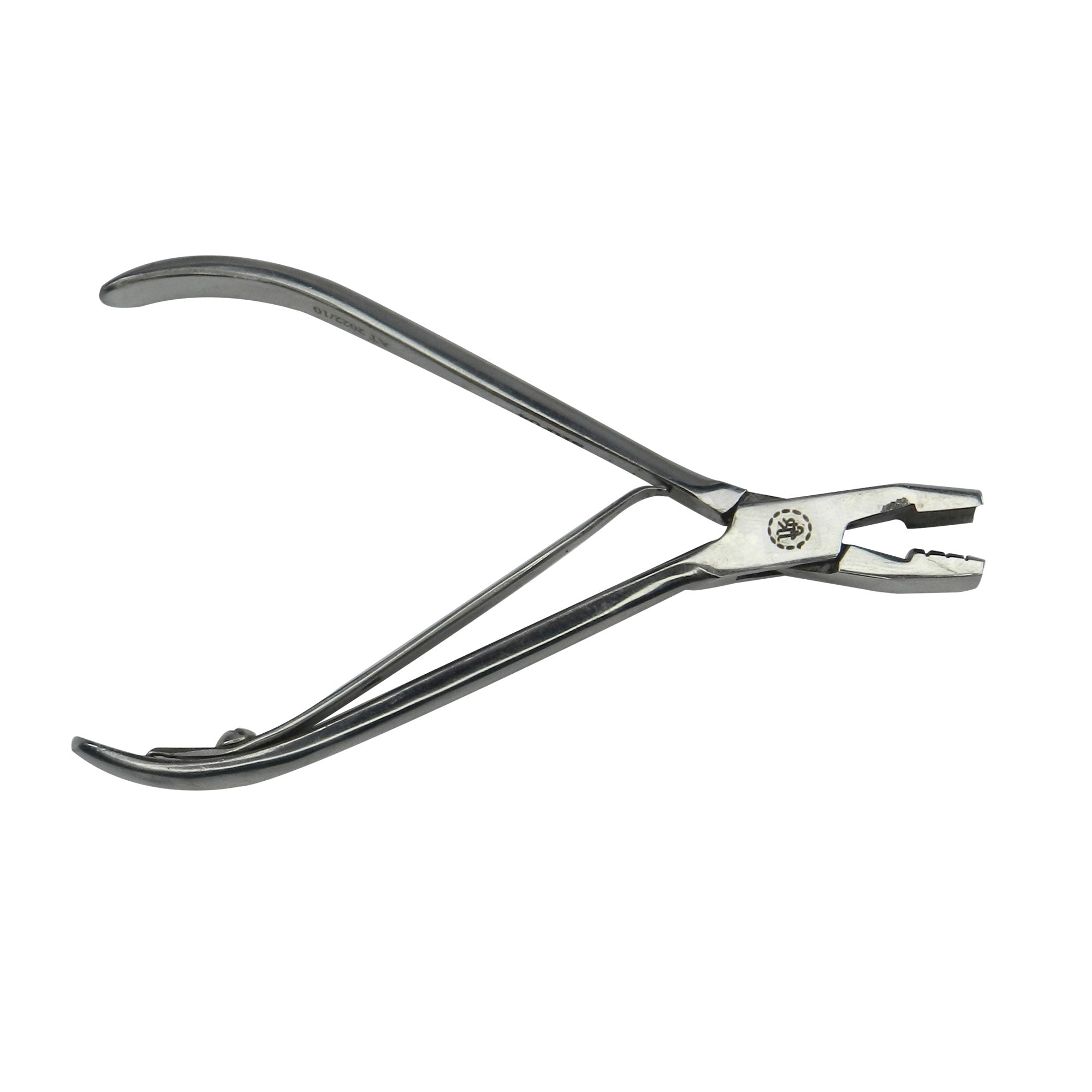 Shree De La Rosa orthodontic De La Rosa bracket with grooves, made by Shree Orthodontics, shown in a close-up view.
