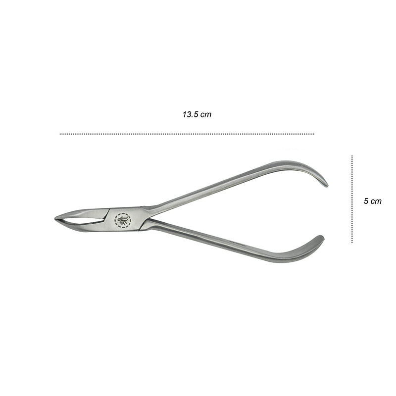 Shree Orthodontics How Style Plier Curved, a dental orthodontic tool with a curved tip for precise wire adjustments.