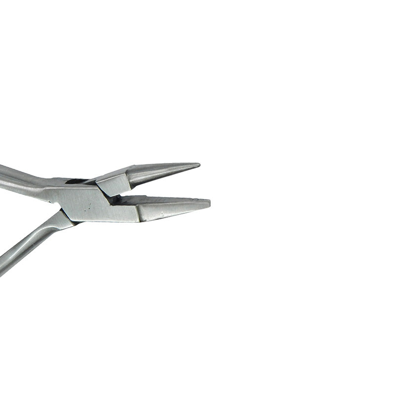 Shree Orthodontics Light Wire & Bird Beak Plier with long grooved tips for precise orthodontic wire handling and adjustments.