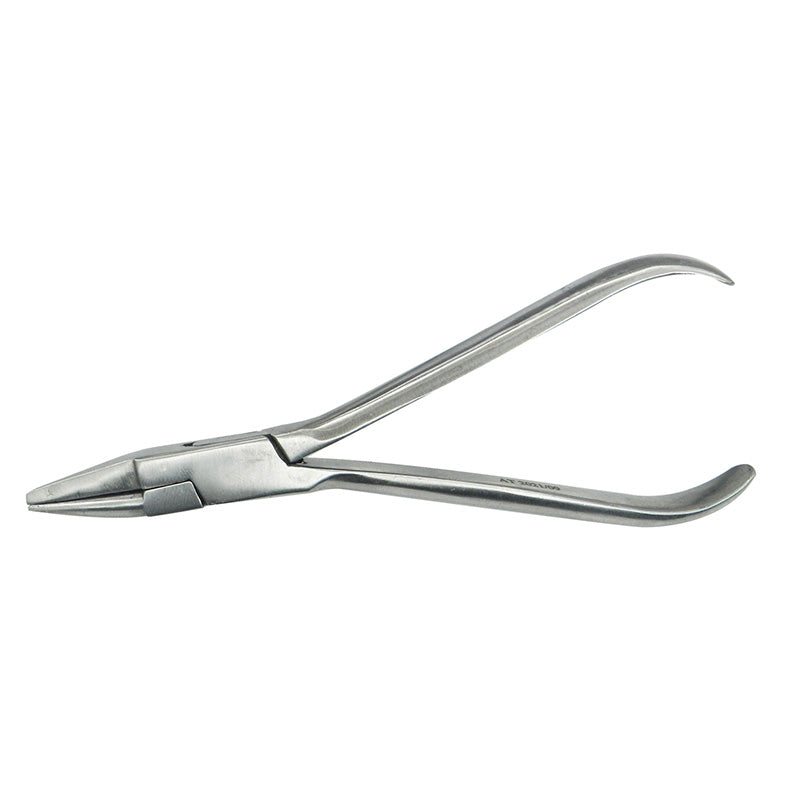 Shree Orthodontics light wire bird beak plier with grooves, long handle for precise wire and orthodontic work.