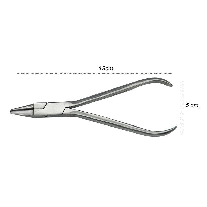 Shree Orthodontics light wire and bird beak plier with long grooves for precise wire bending and orthodontic work.