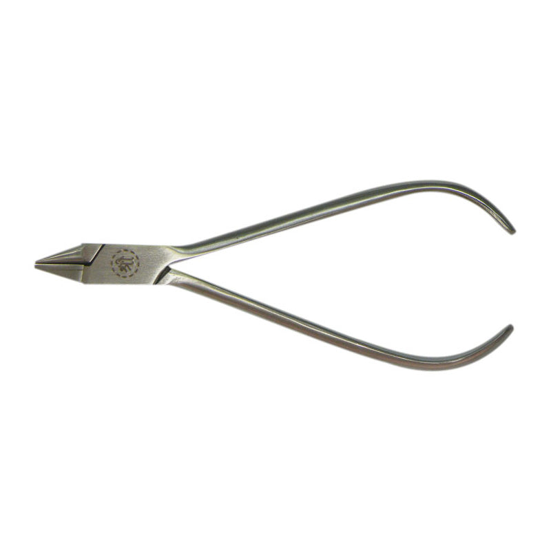 Shree Orthodontics light wire plier with grooves and short bird beak design for precise wire manipulation in orthodontic work.