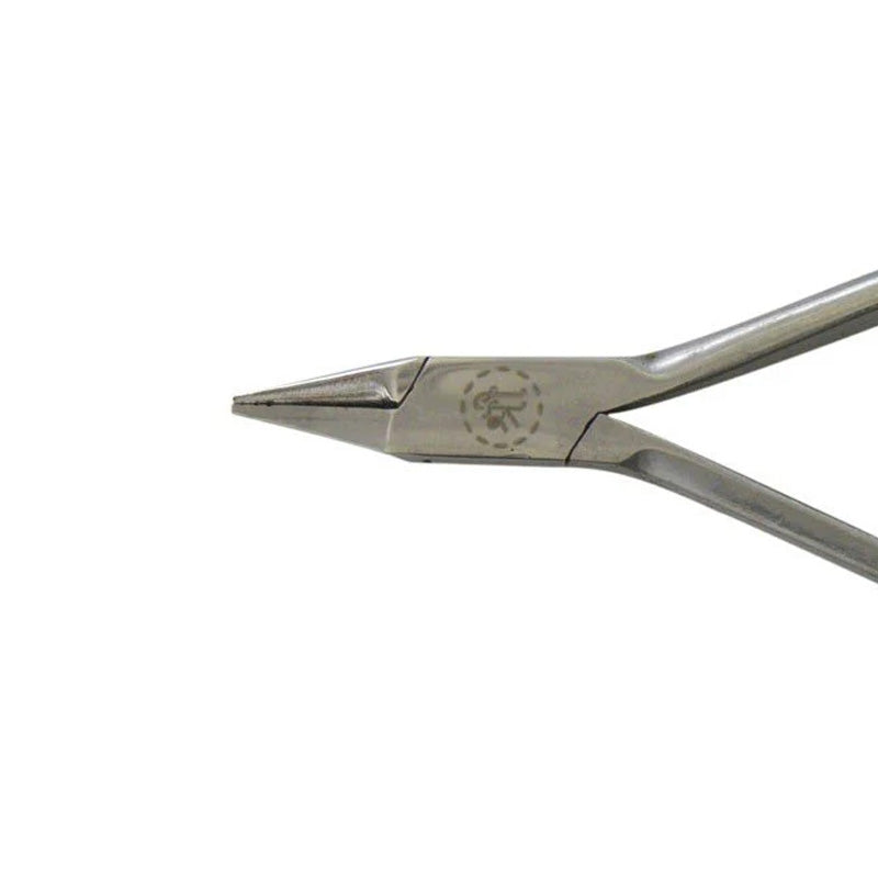 Shree Orthodontics light wire bird beak plier with TC and grooves for precise orthodontic wire manipulation.