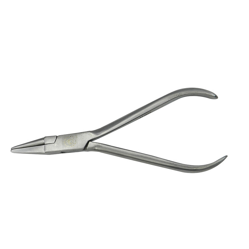 Shree Orthodontics long light wire and bird beak plier without grooves, used for precise wire bending and adjustments