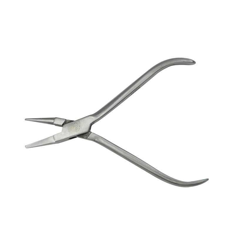 Shree Orthodontics Light Wire Bird Beak Plier Without Grooves, long-handled orthodontic tool for precise wire manipulation