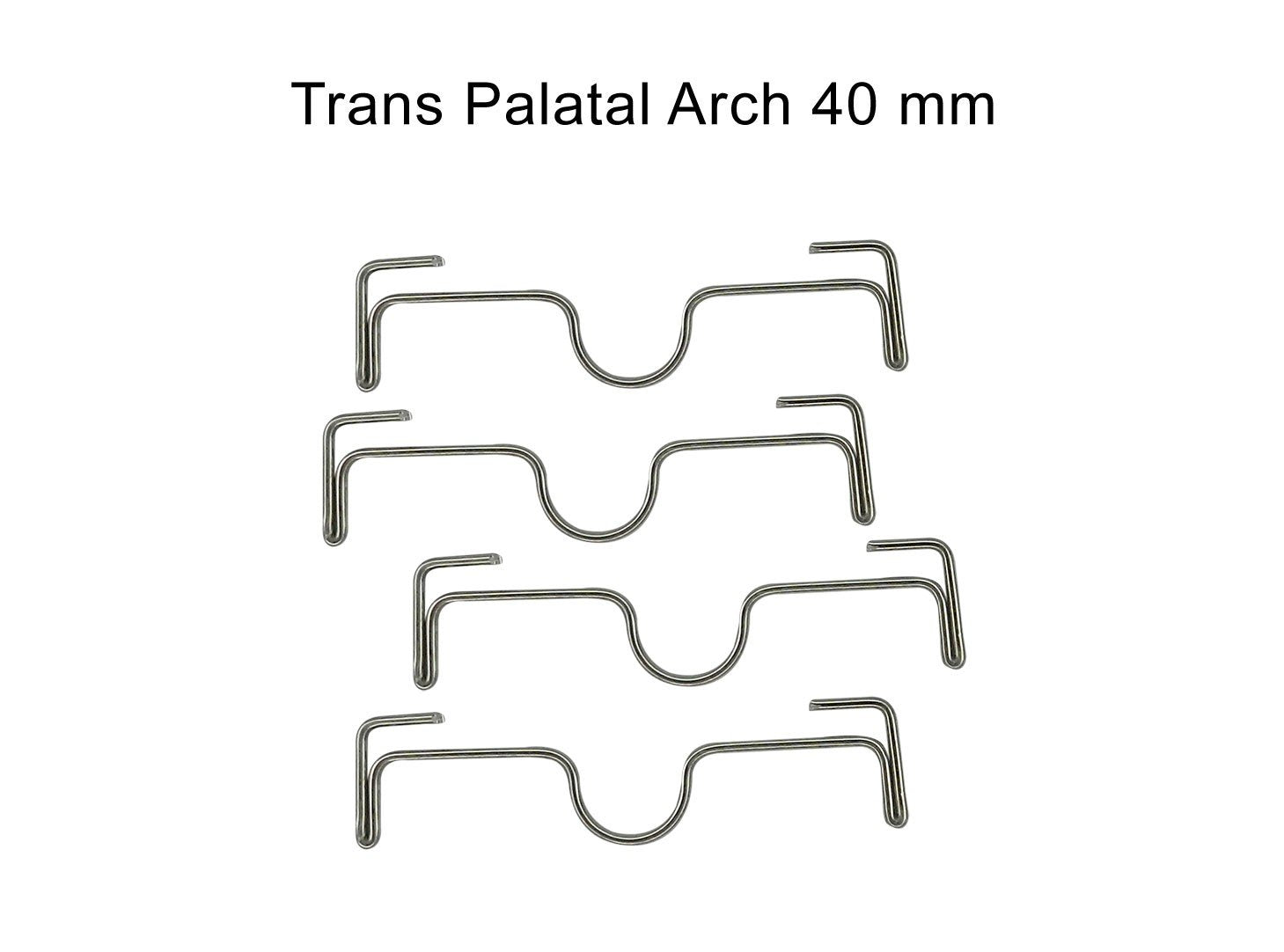 Shree Trans Palatal Arch Bars in a lingual sheaths kit by Shree Orthodontics, showing the metal arch bars and sheaths for orthodontic use.