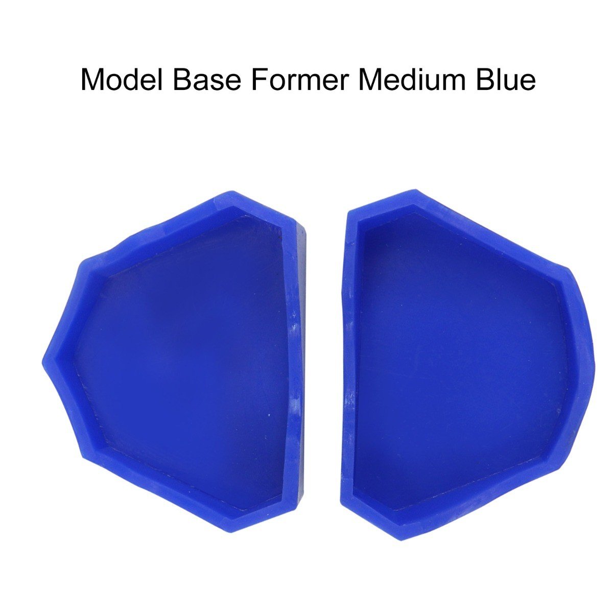 Pair of small red Shree Rubber Model Bases for orthodontic models by Shree Orthodontics, used as model bases.