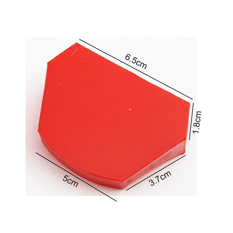 Pair of red Shree Rubber Model Bases by Shree Orthodontics for dental model support and stabilization.