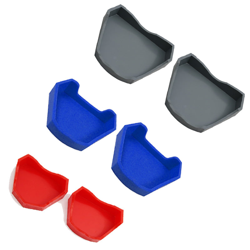 Pair of red Shree Rubber Model Bases by Shree Orthodontics for dental models and orthodontic applications.