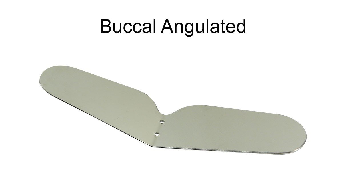 Shree Double Sided Stainless Steel Angulated Photographic Mirror used for precise dental photography and orthodontic imaging.