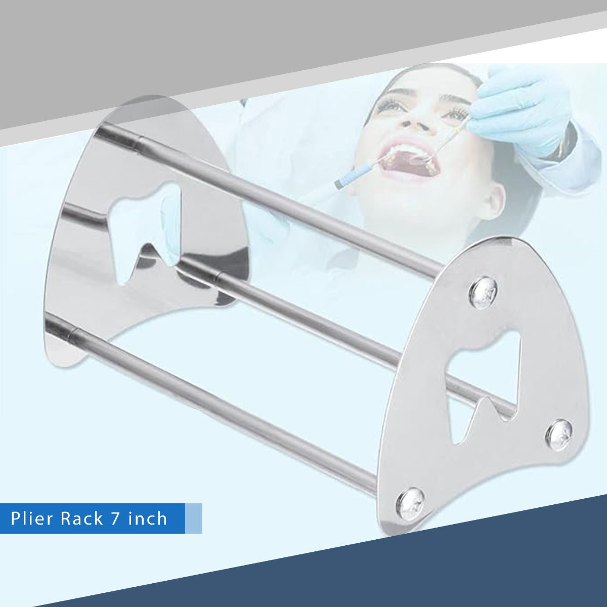 Shree Orthodontics 7-inch plier rack stand with side tooth design for organized orthodontic tool storage