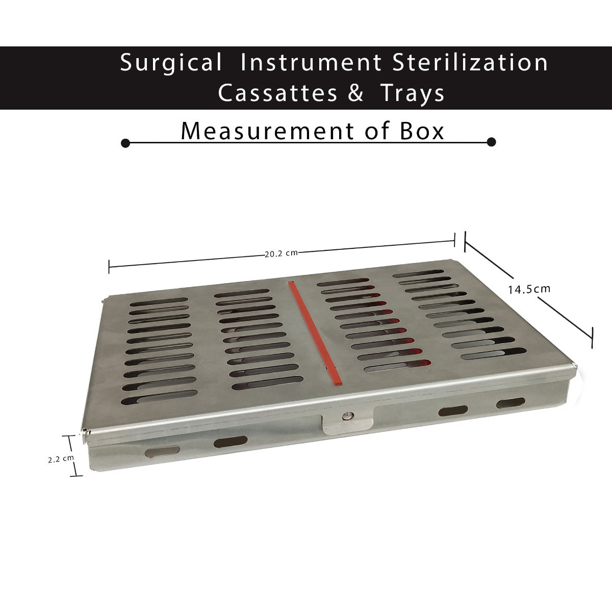 Shree Instrument Sterilization Cassette with mat for 12 orthodontic instruments, made by Shree Orthodontics, used for sterilization.