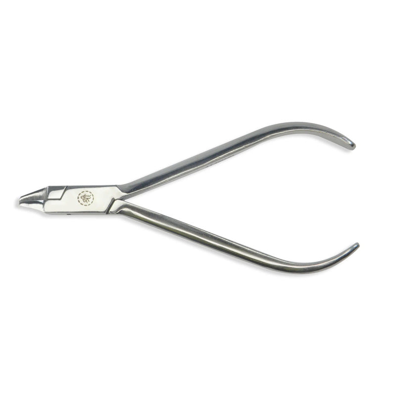Shree Crimpable Hook Plier from Shree Orthodontics, a utility and specialty orthodontic tool with textured handles and precise jaw tips.