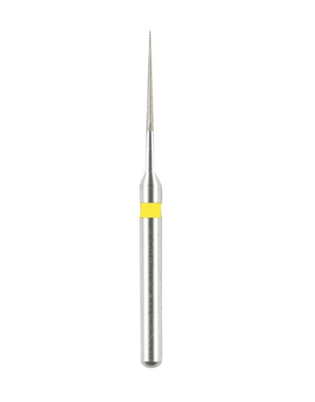Strauss Needle IPR Diamond Burs 0.55 mm Super Fine, 2-pack, for dental procedures, featuring precision diamond tips on burs and discs.