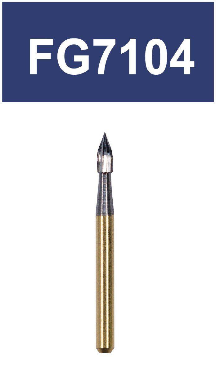 Strauss & Co Carbide Flame 12 Flute IPR Burs, 014 size, 3-pack, dental burs for precise cutting and shaping.